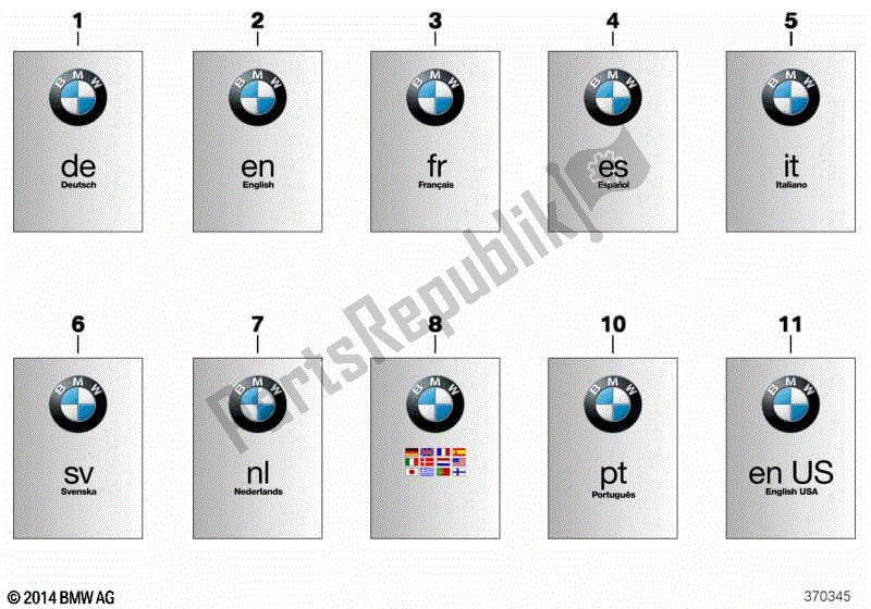 Todas las partes para Manual De Instrucciones Para K5x Oficial de BMW R 1200 RT K 52 2013 - 2018