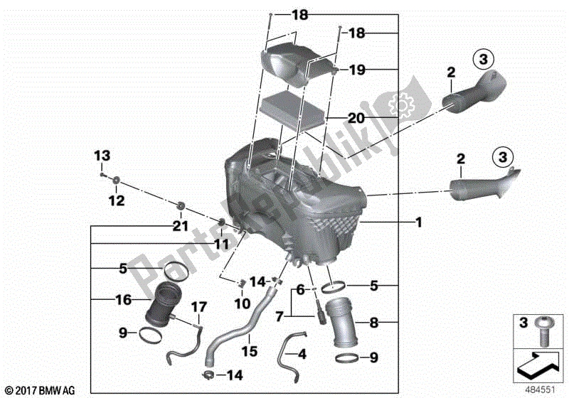 Todas las partes para Silenciador De Admisión / Cartucho De Filtro Silenciador De Admisión / Cartucho De Filtro de BMW R 1200 RT K 52 2013 - 2018