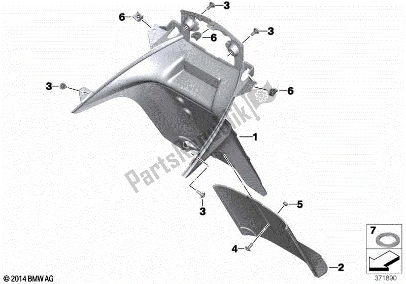 Toutes les pièces pour le Enjoliveur De Roue Arrière, Support De Plaque D'immatriculation du BMW R 1200 RT K 52 2013 - 2018