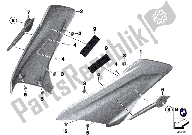 Todas las partes para Panel De Moldura Lateral de BMW R 1200 RT K 52 2013 - 2018