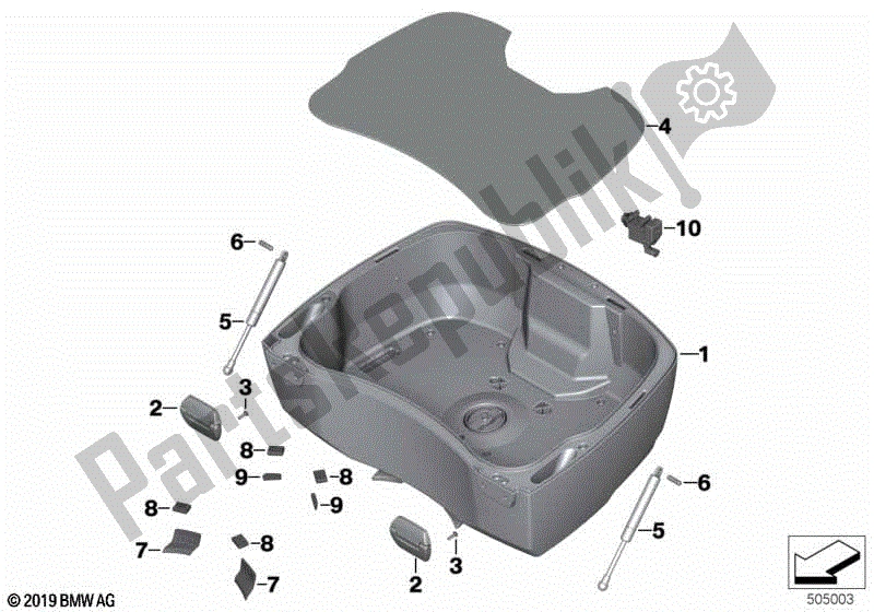 Toutes les pièces pour le Partie Inférieure Du Boîtier Supérieur du BMW R 1200 RT K 52 2013 - 2018