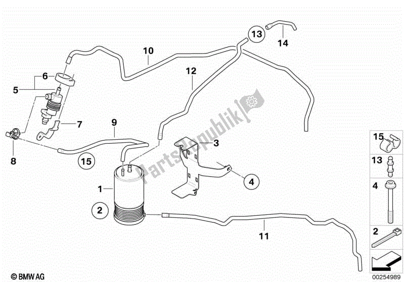 Toutes les pièces pour le Filtre à Charbon Actif / Ventilation à Carburant du BMW R 1200S K 29 2006 - 2007