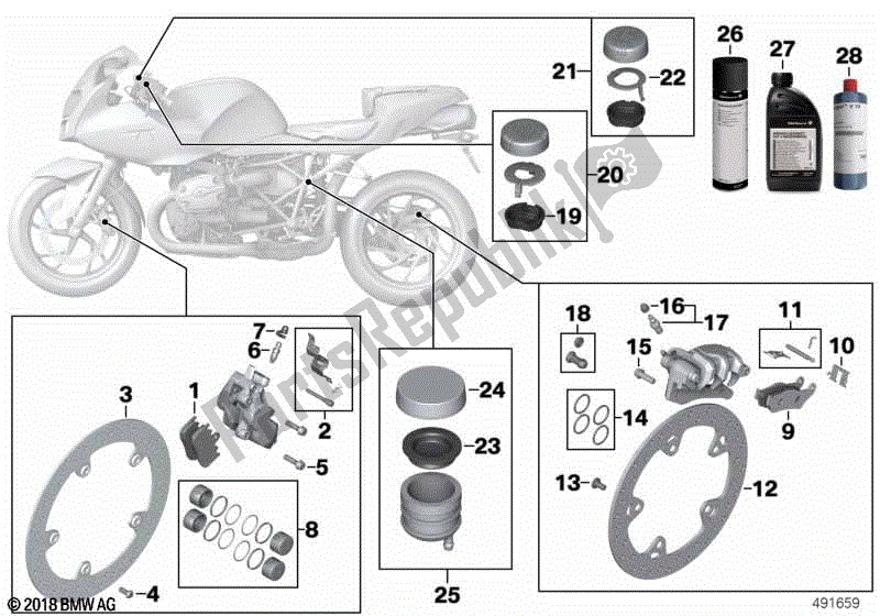 Toutes les pièces pour le Service De Freinage du BMW R 1200S K 29 2006 - 2007