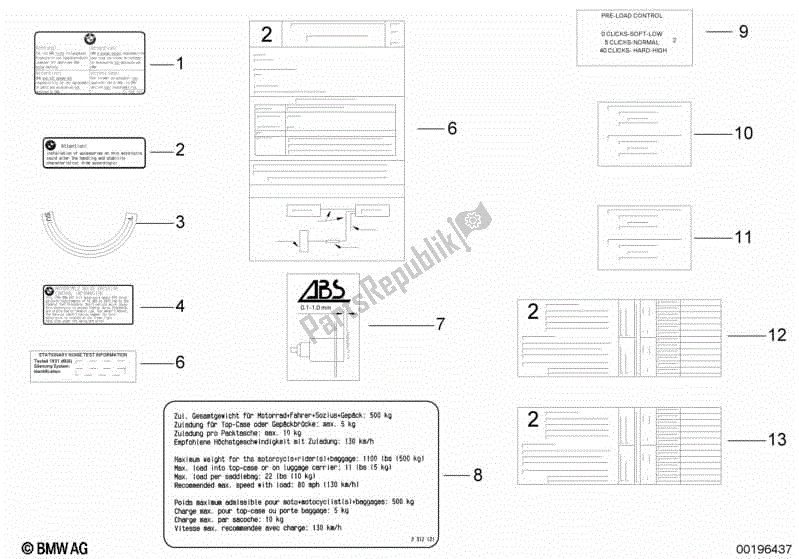 Todas las partes para Etiqueta de BMW R 1200S K 29 2006 - 2007