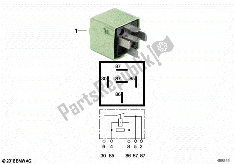 Toutes les pièces pour le Relais, établir Le Contact, Blanc Vert du BMW R 1200S K 29 2006 - 2007