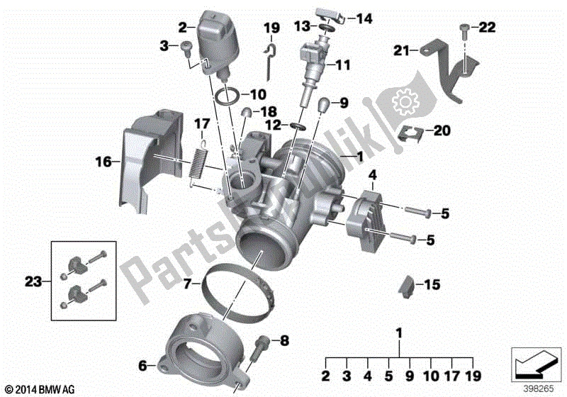 Todas las partes para Conjunto De Carcasa Del Acelerador de BMW R 1200S K 29 2006 - 2007