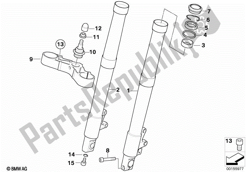 Todas las partes para Deslizador De Horquilla / Puente De Horquilla Inferior de BMW R 1200 ST K 28 2004 - 2007