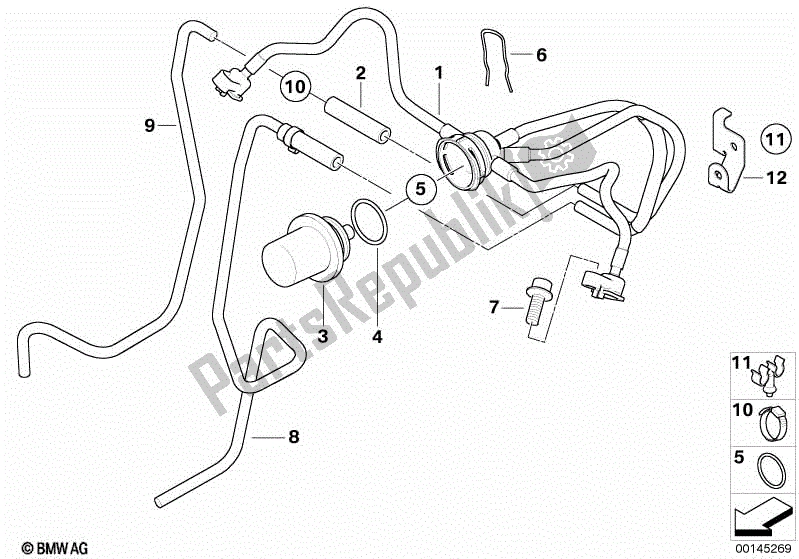 Todas las partes para Distribuidor De Combustible / Regulador De Presión de BMW R 1200 ST K 28 2004 - 2007