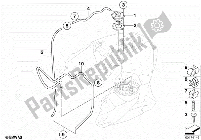 Todas las partes para Ventilación Del Tanque De Combustible de BMW R 1200 ST K 28 2004 - 2007