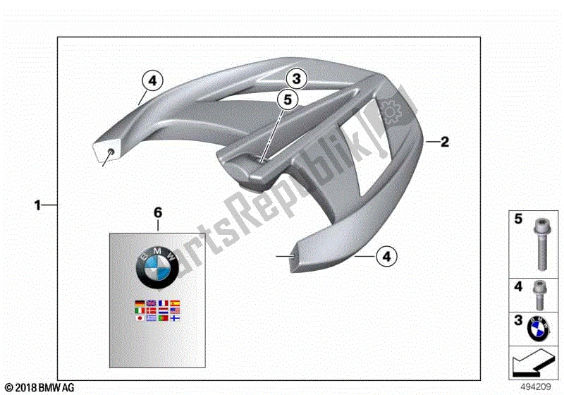 Todas las partes para Juego De Rejillas Para Equipaje / Piezas Individuales de BMW R 1200 ST K 28 2004 - 2007