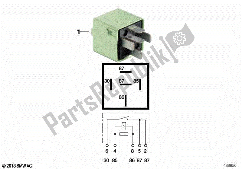 Todas las partes para Relé, Contacto De Cierre, Blanco Verde de BMW R 1200 ST K 28 2004 - 2007