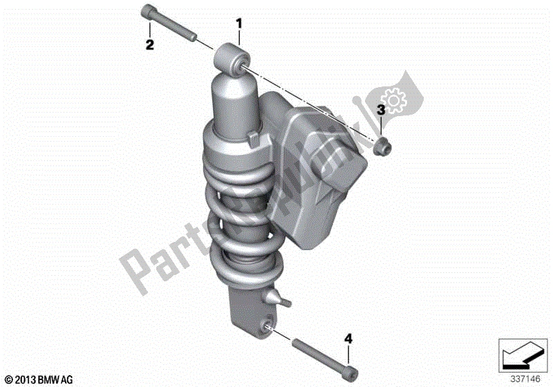 Todas las partes para Puntal De Resorte, Esa, Trasero de BMW R 1200 ST K 28 2004 - 2007