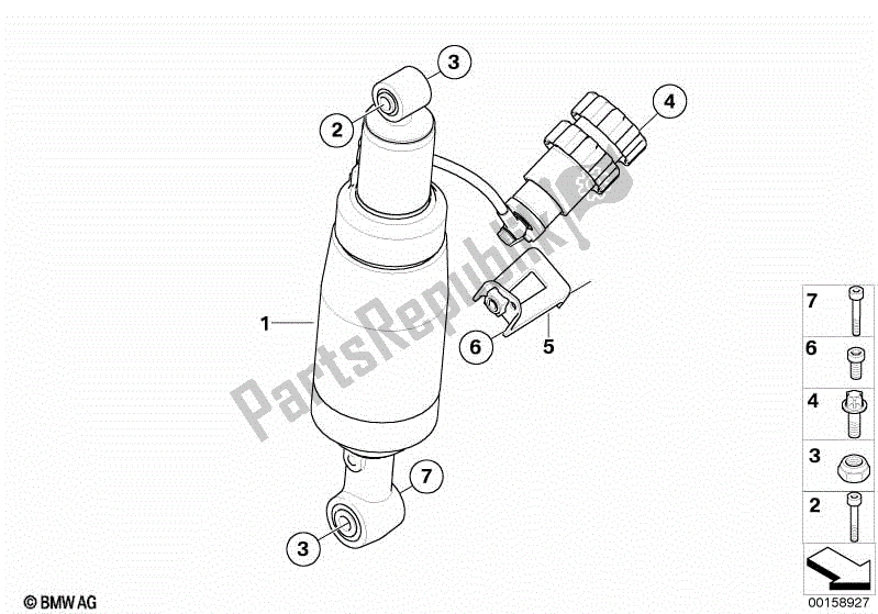 Todas las partes para Puntal De Resorte, Trasero de BMW R 1200 ST K 28 2004 - 2007