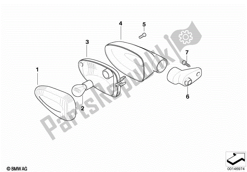 Todas las partes para Intermitente Trasero de BMW R 1200 ST K 28 2004 - 2007