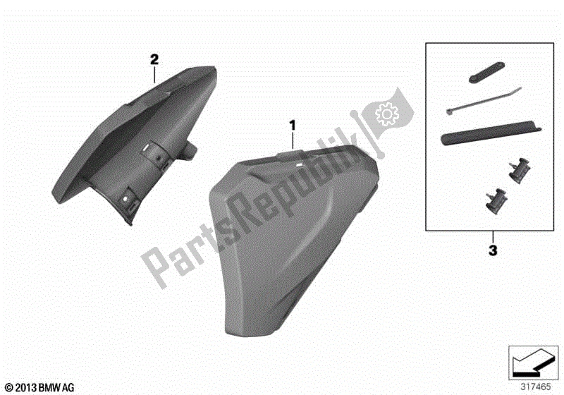 Todas las partes para Guardabarros Auxiliar, Bastidor Trasero de BMW R 1250 GS K 50 2018 - 2021