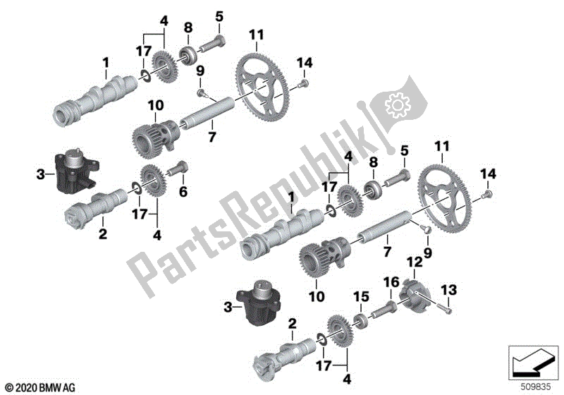 Todas las partes para árbol De Levas árbol De Levas de BMW R 1250 GS K 50 2018 - 2021