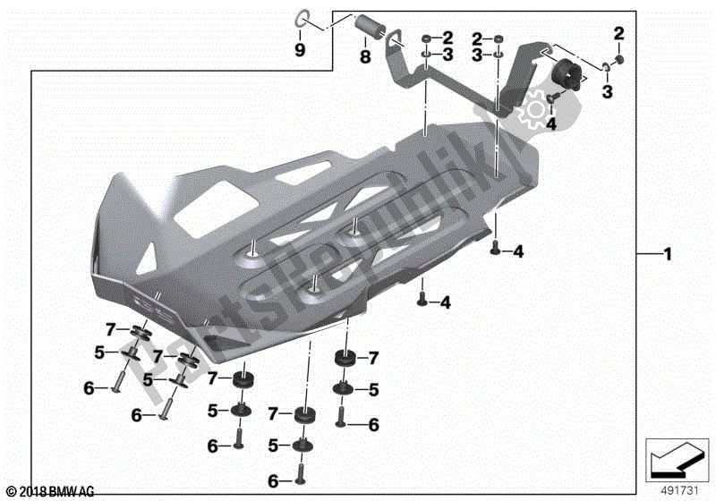 Todas las partes para Protección Del Motor, Aluminio de BMW R 1250 GS K 50 2018 - 2021