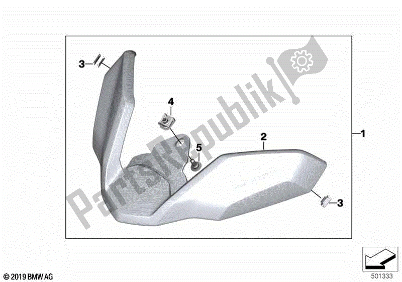 Todas las partes para Extensión De La Cubierta De La Rueda Delantera de BMW R 1250 GS K 50 2018 - 2021