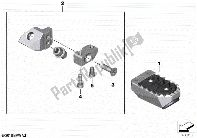 Todas las partes para Reposapiés, Delantero de BMW R 1250 GS K 50 2018 - 2021