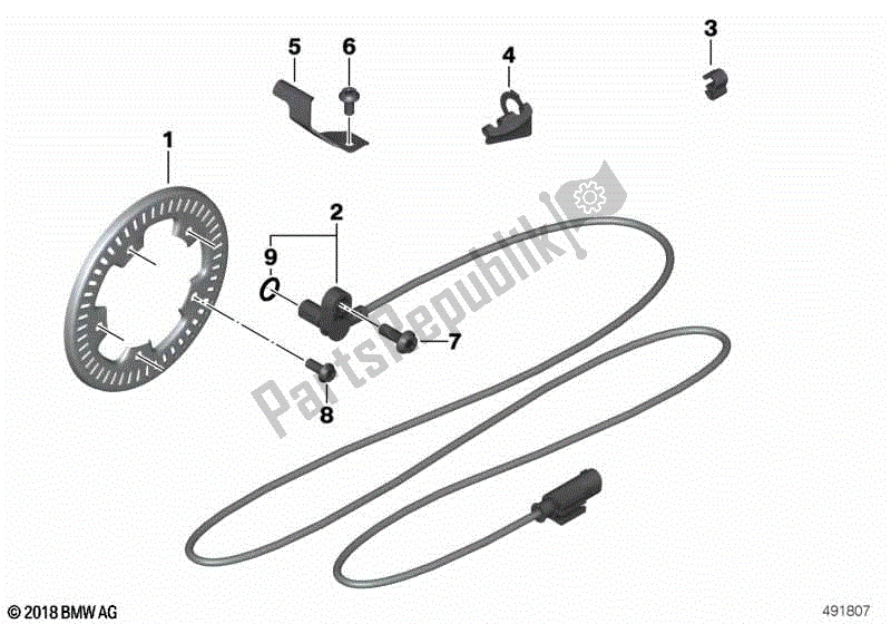 Todas las partes para Sensor De Velocidad De La Rueda Delantera de BMW R 1250 GS K 50 2018 - 2021