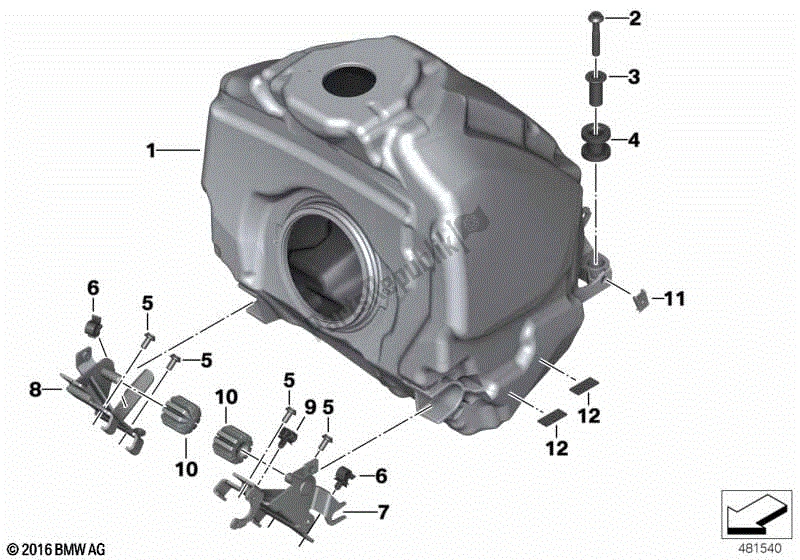 Todas las partes para Hardware De Montaje Del Tanque De Combustible de BMW R 1250 GS K 50 2018 - 2021