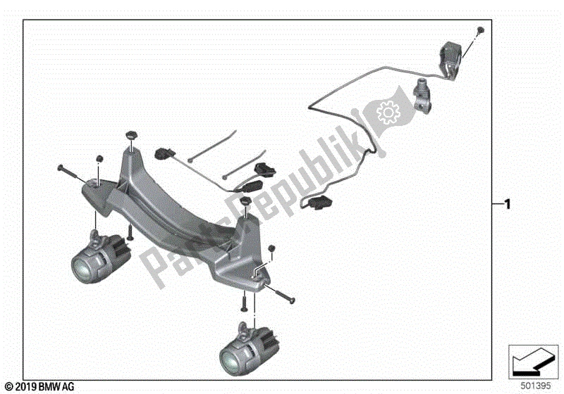 Todas las partes para Faro Auxiliar Led de BMW R 1250 GS K 50 2018 - 2021