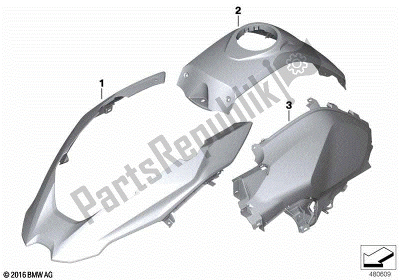 Todas las partes para Piezas Pintadas Wnd2 Black-storm Met. De BMW R 1250 GS K 50 2018 - 2021