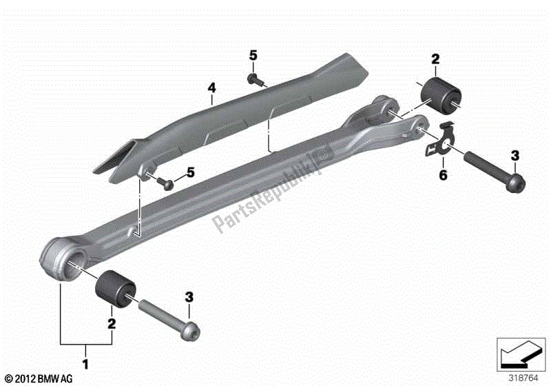 Todas las partes para Corsé Paralever de BMW R 1250 GS K 50 2018 - 2021