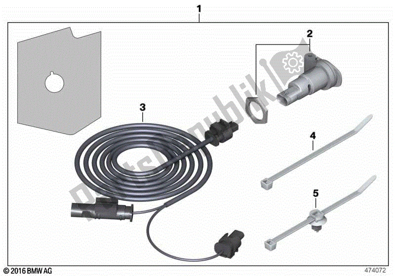 Todas las partes para Kit De Reequipamiento, Enchufe de BMW R 1250 GS K 50 2018 - 2021