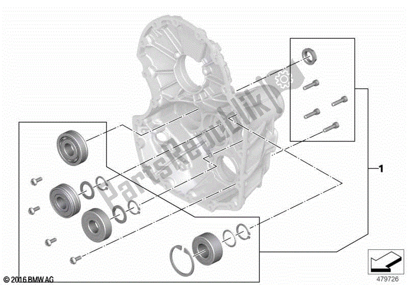 Todas las partes para Establecer La Tapa Del Diferencial Del Cojinete Del árbol De Levas de BMW R 1250 GS K 50 2018 - 2021