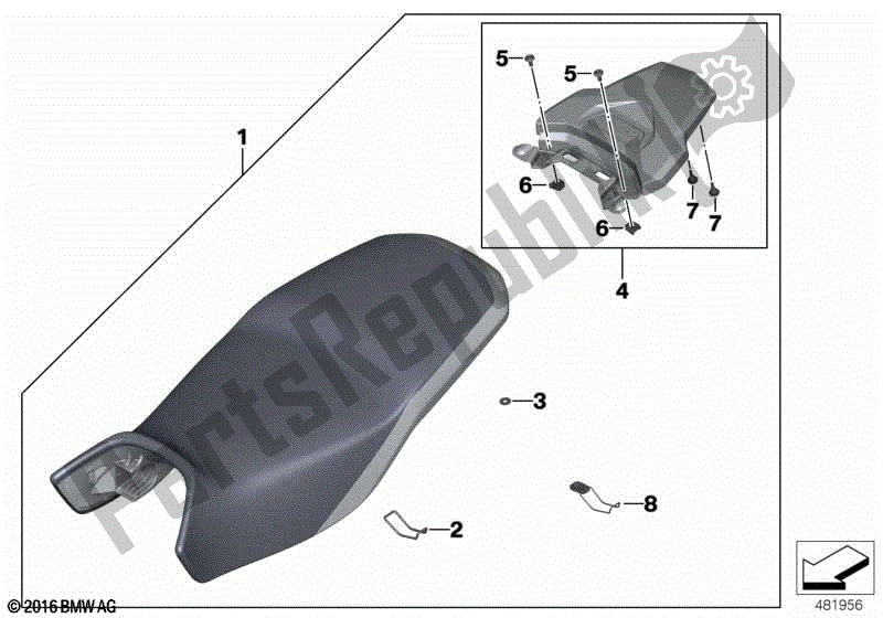 Todas las partes para Asiento Rallye Bajo Con Placa Portaequipajes de BMW R 1250 GS K 50 2018 - 2021