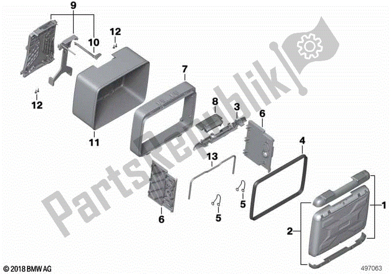 Todas las partes para Vario-topcase De Piezas Individuales de BMW R 1250 GS K 50 2018 - 2021