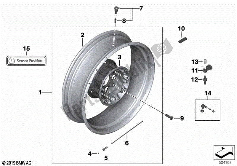 Todas las partes para Rueda De Radios, Trasera de BMW R 1250 GS K 50 2018 - 2021