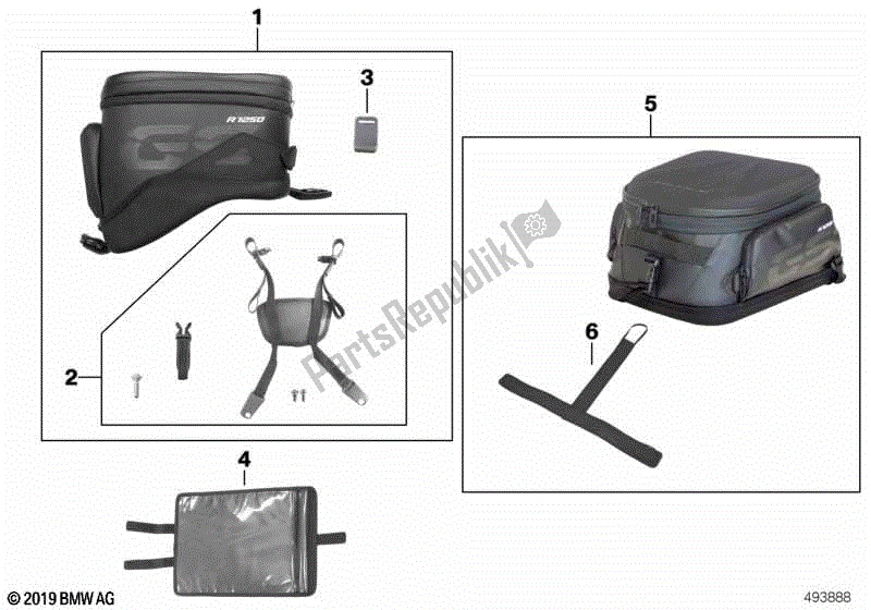 Todas las partes para Bolsa De Tirantes de BMW R 1250 GS K 50 2018 - 2021