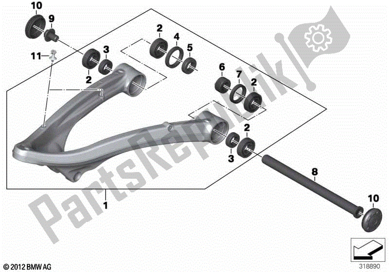 Todas las partes para Brazo De Remolque de BMW R 1250 GS K 50 2018 - 2021