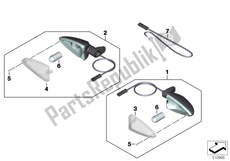 Todas las partes para Intermitentes, Traseros de BMW R 1250 GS K 50 2018 - 2021