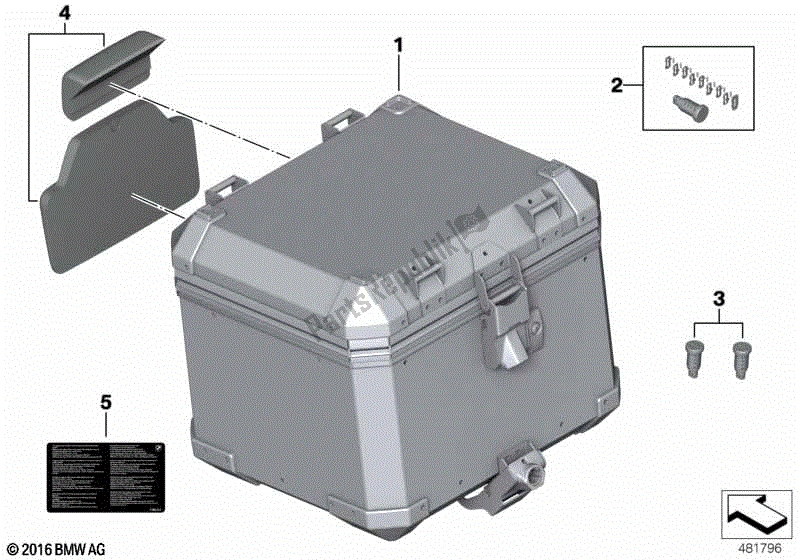 Todas las partes para Topcase De Aluminio de BMW R 1250 GS Adventure K 51 2018 - 2021