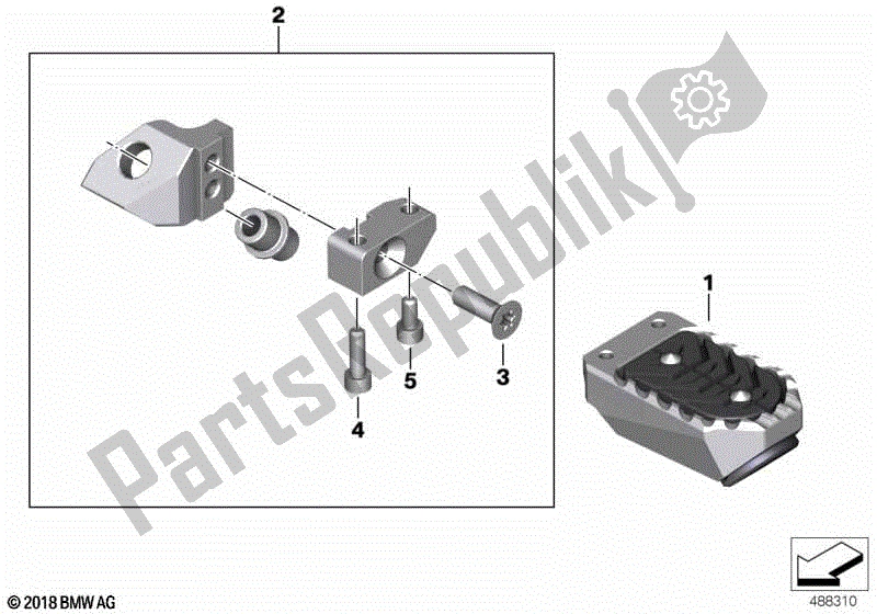 Todas las partes para Reposapiés, Delantero de BMW R 1250 GS Adventure K 51 2018 - 2021