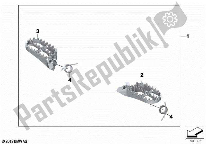 Todas las partes para Reposapiés, Enduro, Ancho, Delantero de BMW R 1250 GS Adventure K 51 2018 - 2021