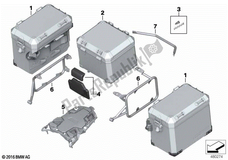 Todas las partes para Sistema De Equipaje R 1200 Gs Adventure de BMW R 1250 GS Adventure K 51 2018 - 2021