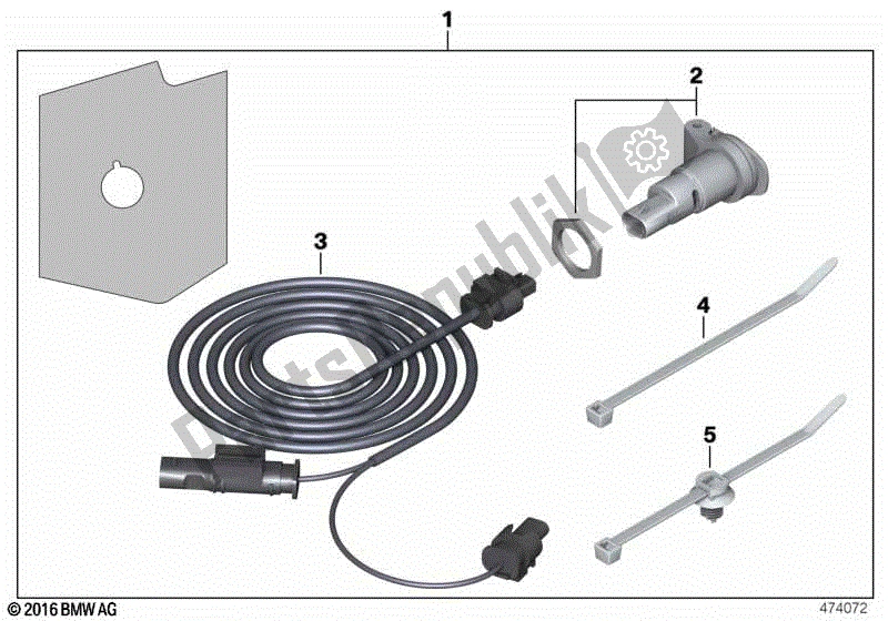 All parts for the Retrofit Kit, Socket of the BMW R 1250 GS Adventure K 51 2018 - 2021