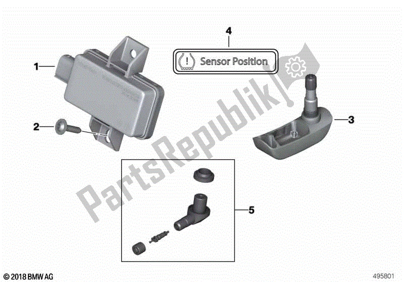 Todas las partes para Monitor De Presión De Neumáticos De Actualización de BMW R 1250 GS Adventure K 51 2018 - 2021