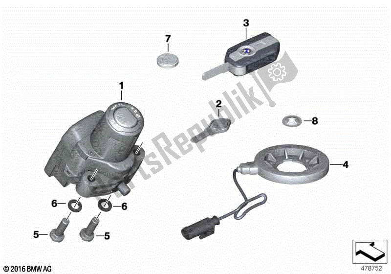 Todas las partes para Sistema De Bloqueo De Control Remoto Rf de BMW R 1250 GS Adventure K 51 2018 - 2021