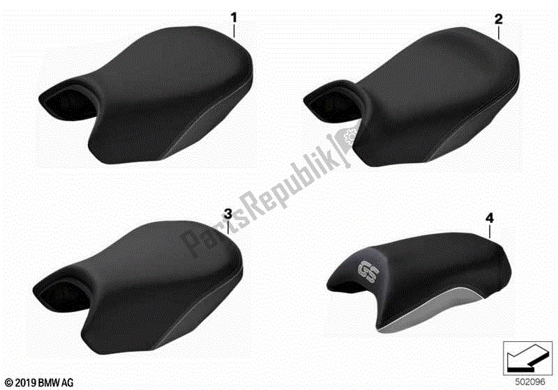 All parts for the Saddle, Exclusive of the BMW R 1250 GS Adventure K 51 2018 - 2021