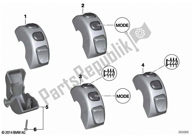 Todas las partes para Interruptor Combinado, Manillar, Derecho de BMW R 1250R K 53 2018 - 2021