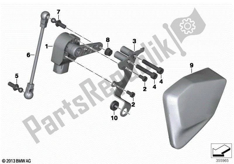 All parts for the Level Sensor, Rear of the BMW R 1250R K 53 2018 - 2021