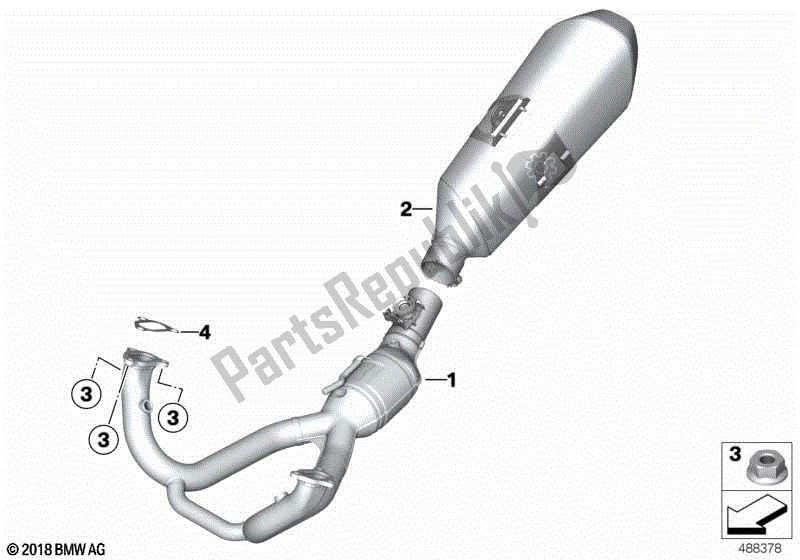 Toutes les pièces pour le Système D'échappement, Chromé du BMW R 1250 RS K 54 2018 - 2021