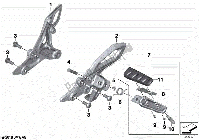 Todas las partes para Reposapiés, Delantero de BMW R 1250 RS K 54 2018 - 2021