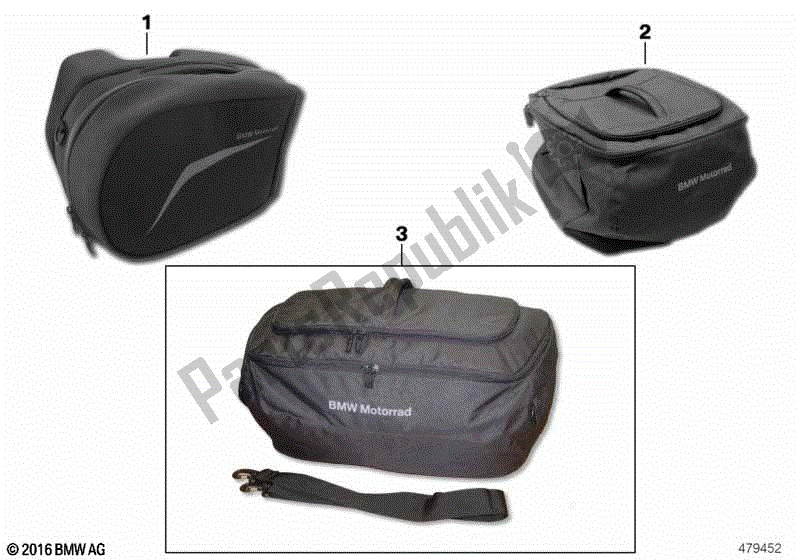 Todas las partes para Bolsa Interior Alforja / Baúl de BMW R 1250 RS K 54 2018 - 2021