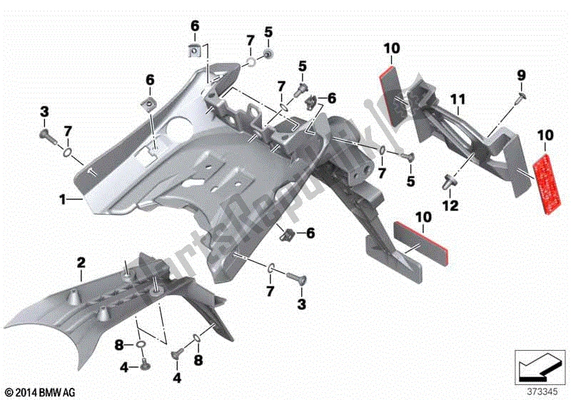 Alle onderdelen voor de Kentekenplaathouder van de BMW R 1250 RS K 54 2018 - 2021